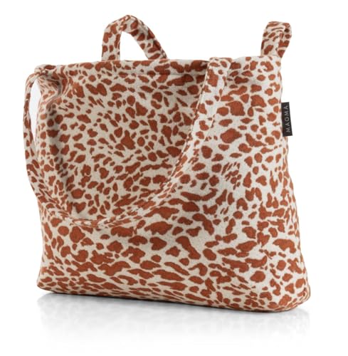 MAGMA Umhängetasche Tasche Leo Leopard LBH ca. 48x12x36 cm Schultertasche trendiger Look Rost braun von MAGMA
