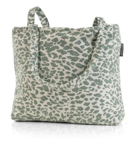 Umhängetasche Tasche Leo Leopard LBH ca. 48x12x36 cm Schultertasche trendiger Look Jade grün von MAGMA