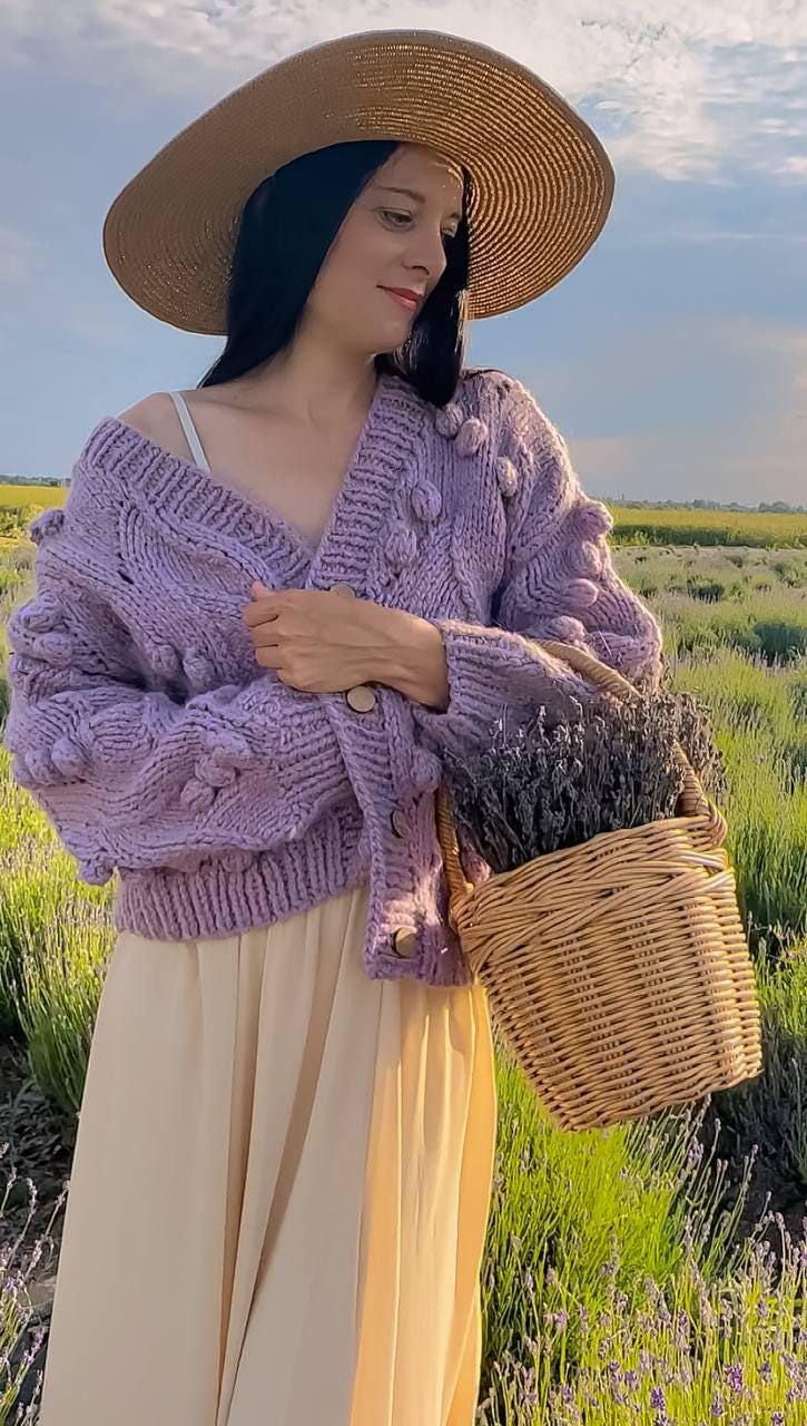 Handgestrickte Strickjacke Oversize-Strickjacke Alpaka-Wolljacke von MAGNOLIAKNITWEAR