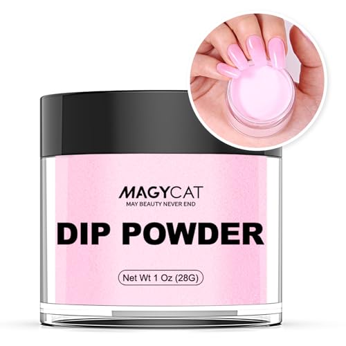 MAGYCAT Dip Powder Light Pink Color 1 Oz/28g Nail Dipping Powder French Nails Art Starter Manicure DIY Salon Home Gift for Women,No Need Nail Lamp Cured von MAGYCAT