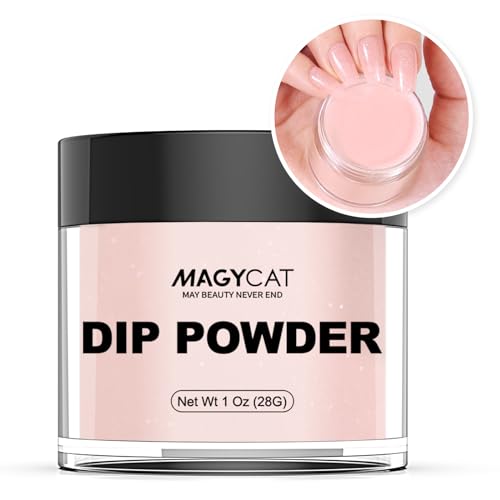 MAGYCAT Dip Powder Nude Pink Color 1 Oz/28g Nail Dipping Powder French Nails Art Starter Manicure DIY Salon Home Gift for Women,No Need Nail Lamp Cured von MAGYCAT