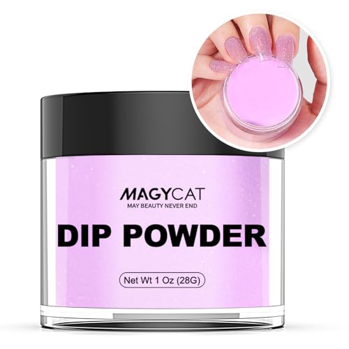 MAGYCAT Dip Powder Purple Glitter Color 1 Oz/28g Nail Dipping Powder French Nails Art Starter Manicure DIY Salon Home Gift for Women,No Need Nail Lamp Cured von MAGYCAT