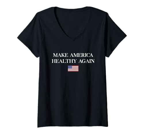 Damen Make America Healthy Again 2025 USA-Flagge T-Shirt mit V-Ausschnitt Damen Make America Healthy Again 2025 USA-Flagge T-Shirt mit V-Ausschnitt von MAHA Make America Healthy Again Tees