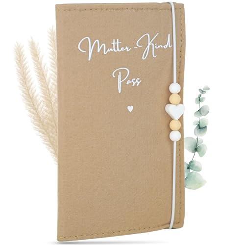 MAHEWA® Mutter-Kind-Pass-Hülle Österreich aus Filz | MKP-Hülle Muki-Pass-Hülle Oesterreich Filz Mutterpass-Organizer Tasche Schutzhülle | Mutterkindpass-Umschlag Mama-kindpass | Beige von MAHEWA