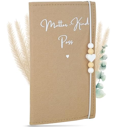 MAHEWA® Mutter-Kind-Pass-Hülle Österreich aus Filz | MKP-Hülle Muki-Passhülle Oesterreich Filz Mutterpass-Organizer Tasche Schutzhülle | Mutterkindpass-Umschlag Mama-kindpass | Beige von MAHEWA