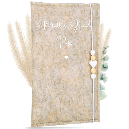 MAHEWA® Mutter-Kind-Pass-Hülle Österreich aus Filz-Stoff | Mutterkindpass-Organizer Schutzhülle Muki-Pass Hülle (Cremebeige, Mutterkindpass Österreich) von MAHEWA