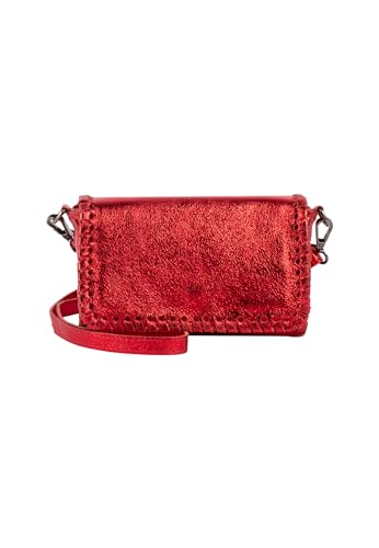 MAHISHA Women's Handtasche aus Metallic-Leder, ROT von MAHISHA