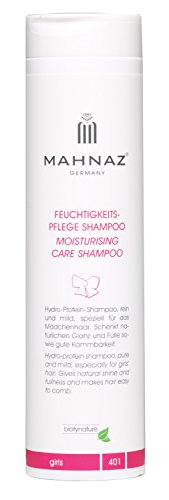 MAHNAZ® Feuchtigkeits-Pflegeshampoo, mildes Kindershampoo für Mädchen, schützt die empfindliche Kopfhaut, vegan, sehr ergiebig, 200ml von MAHNAZ