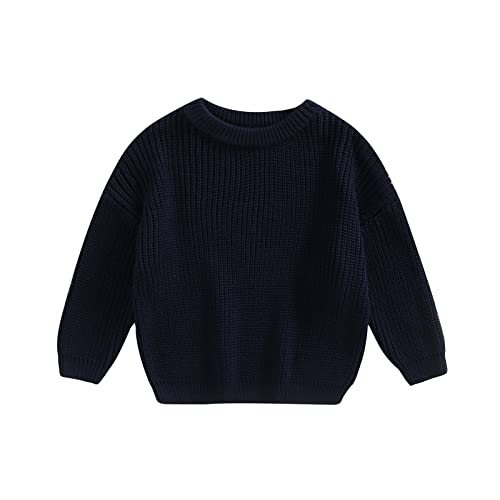 MAHUAOYIXI Baby Jungen Mädchen Herbst Pullover Einfarbige Strickpullover Langarm Rundhalsausschnitt Pullover Baby Jungen Mädchen Warm Winter Strickwaren Baby Pullover Tops von MAHUAOYIXI