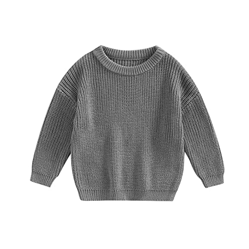 MAHUAOYIXI Baby Jungen Mädchen Herbst Pullover Einfarbige Strickpullover Langarm Rundhalsausschnitt Pullover Baby Jungen Mädchen Warm Winter Strickwaren Baby Pullover Tops von MAHUAOYIXI