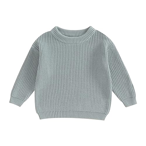 MAHUAOYIXI Baby Jungen Mädchen Herbst Pullover Einfarbige Strickpullover Langarm Rundhalsausschnitt Pullover Baby Jungen Mädchen Warm Winter Strickwaren Baby Pullover Tops von MAHUAOYIXI