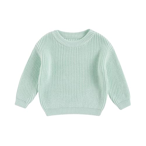 MAHUAOYIXI Baby Jungen Mädchen Herbst Pullover Einfarbige Strickpullover Langarm Rundhalsausschnitt Pullover Baby Jungen Mädchen Warm Winter Strickwaren Baby Pullover Tops von MAHUAOYIXI