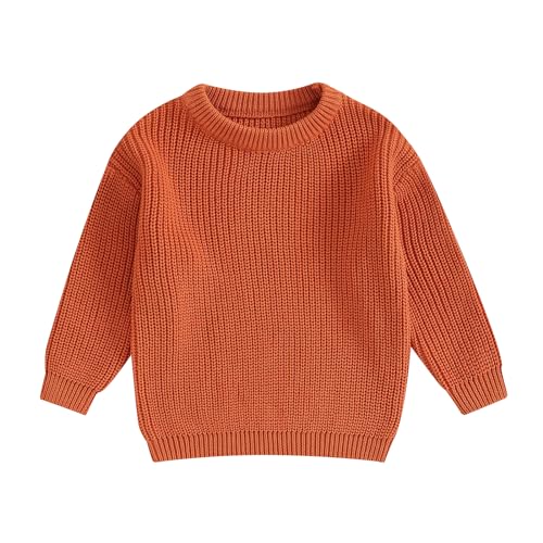 MAHUAOYIXI Baby Jungen Mädchen Herbst Pullover Einfarbige Strickpullover Langarm Rundhalsausschnitt Pullover Baby Jungen Mädchen Warm Winter Strickwaren Baby Pullover Tops von MAHUAOYIXI