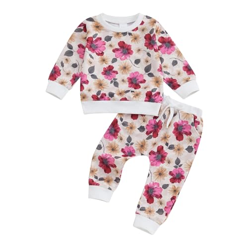 MAHUAOYIXI Kleinkind Kleinkind Baby Mädchen Herbst Winter Outfit 0-4 Jahre Langarm Blumendruck Sweatshirt Pullover Top und elastische Taille lange Hose 2-teiliges Trainingsanzug-Set Kleidung für MAHUAOYIXI Kleinkind Kleinkind Baby Mädchen Herbst Winter Outfit 0-4 Jahre Langarm Blumendruck Sweatshirt Pullover Top und elastische Taille lange Hose 2-teiliges Trainingsanzug-Set Kleidung für von MAHUAOYIXI