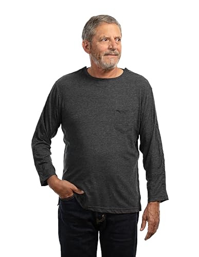 MAI Post Shoulder Chirurgie-Shirts für Herren mit voller Armöffnung, weiche natürliche Baumwolle, anthrazit, XX-Large von MAI We Care