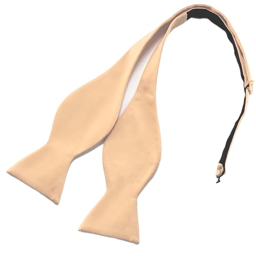 MAIANY Verstellbare Fliege zum Selbstbinden, Herren Selbstbinder Satin Fliege, formelle Hals-Fliege für Partys, Mens Solid Bowtie Woven Self Tie Bow Ties Tuxedo (beige) von MAIANY