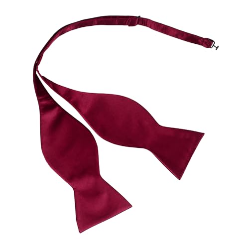 MAIANY Verstellbare Fliege zum Selbstbinden, Herren Selbstbinder Satin Fliege, formelle Hals-Fliege für Partys, Mens Solid Bowtie Woven Self Tie Bow Ties Tuxedo (dunkelrot) von MAIANY
