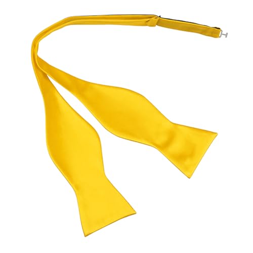 MAIANY Verstellbare Fliege zum Selbstbinden, Herren Selbstbinder Satin Fliege, formelle Hals-Fliege für Partys, Mens Solid Bowtie Woven Self Tie Bow Ties Tuxedo (gelb) von MAIANY