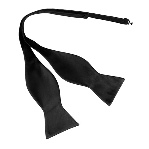 MAIANY Verstellbare Fliege zum Selbstbinden, Herren Selbstbinder Satin Fliege, formelle Hals-Fliege für Partys, Mens Solid Bowtie Woven Self Tie Bow Ties Tuxedo (schwarz) von MAIANY