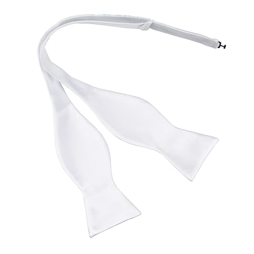 MAIANY Verstellbare Fliege zum Selbstbinden, Herren Selbstbinder Satin Fliege, formelle Hals-Fliege für Partys, Mens Solid Bowtie Woven Self Tie Bow Ties Tuxedo (weiß) von MAIANY