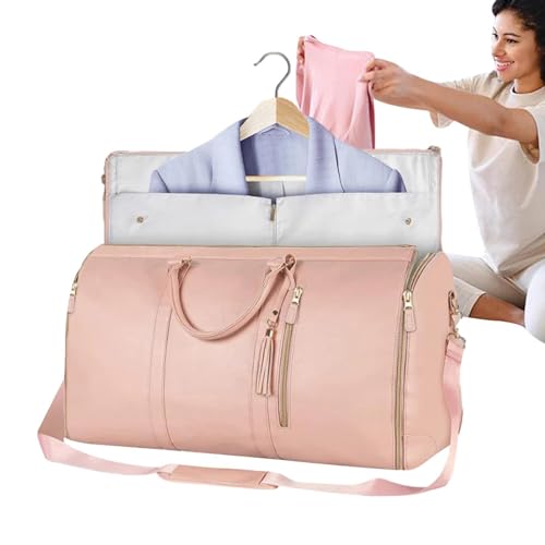 Kleidersack Reisetasche | Faltbare Reisetasche | Garment Duffle Bag | Convertible PU Anzug TräGer Wasserdichter Kleidersack | Hängender Koffer, Anzug, Reisetaschen Für Männer, Frauen, Business von MAIDONG