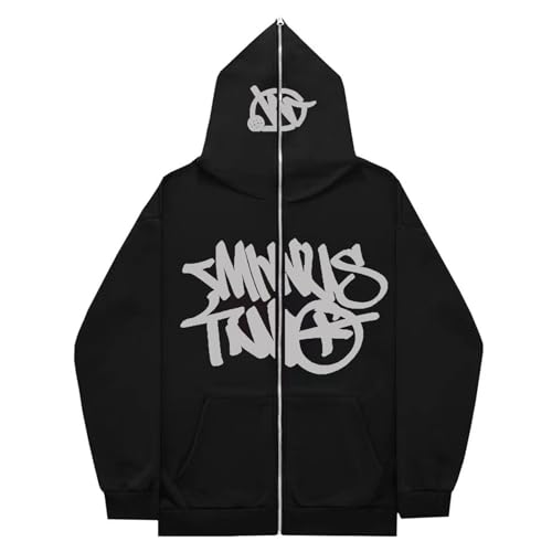 Minus-Two Cargo Hoodie | Herren Minus-Two Hoodie | Y2K Kapuzenpullover Hip Hop Streetwear Urban Pullover Unisex Casual Jacke | Vintage-Streetwear-Jackenmantel für Mädchen und Jungen von MAIDONG