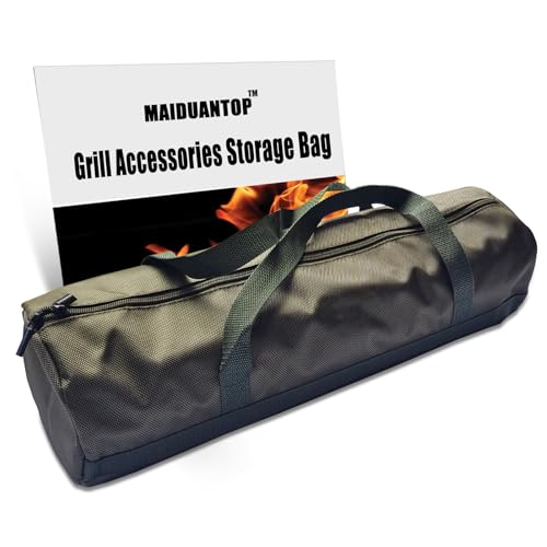 MAIDUANTOP Grillzubehör Aufbewahrung, Grillwerkzeuge Aufbewahrungstasche für Outdoor-Grillen, Grillwerkzeuge Aufbewahrung, verdickte Oxford-Tuch-Grilltasche, tolle Geschenke für Männer von MAIDUANTOP