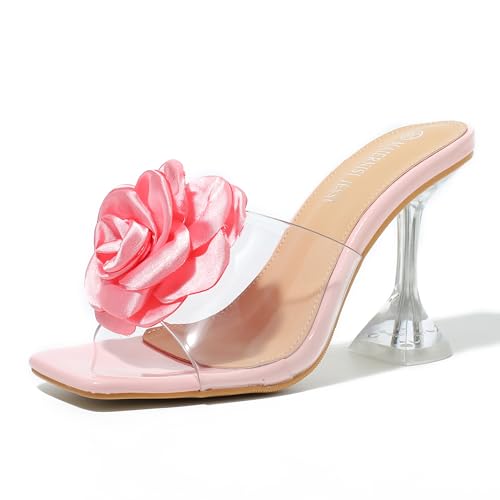 MAIERNISI JESSI Damen-Sandalen mit Blumenmuster, High Heels, quadratischer Zehenbereich, Schlupfkleid, Brautschmuck, Hochzeitssandalen, Pink, 40 EU MAIERNISI JESSI Damen-Sandalen mit Blumenmuster, High Heels, quadratischer Zehenbereich, Schlupfkleid, Brautschmuck, Hochzeitssandalen, Pink, 40 EU von MAIERNISI JESSI