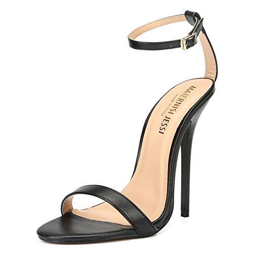 MAIERNISI JESSI Unisex Herren Damen Riemchensandalen Absatz Stilletos High Heels Sandalen, Mattes Schwarz, 15 Women/13.5 Men MAIERNISI JESSI Unisex Herren Damen Riemchensandalen Absatz Stilletos High Heels Sandalen, Mattes Schwarz, 15 Women/13.5 Men von MAIERNISI JESSI