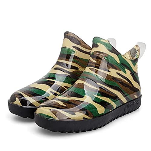 MAIGOIN Herren Camouflage Gummischuhe Kurzrohr Rutschfeste Wasserdichte Schuhe Herren Regenstiefel Low-Cut Mode Gummischuhe von MAIGOIN