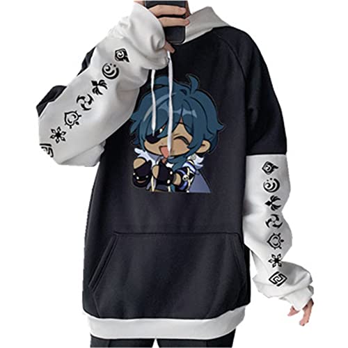 Genshin Impact Kaeya Hoodie Kaeya Cosplay Kostüm Bedruckt Langarm Sweatshirt Pullover Zipper Jacke Trainingsanzug für Frauen Männer von MAIISO