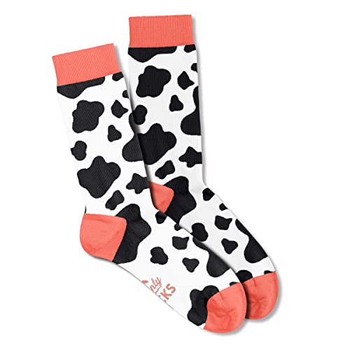 Damen-Socken, Moo-Kuh-Design, Geschenk, Andenken für sie, Größe 37-40, rose, One size von MAINLY SOCKS