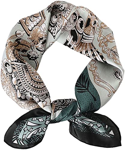 MAIRY Damen Bandana Halstuch Platz Seidentuch Drucken Tuch Schal Kopftuch Seide Multifunktion 70x70cm M070013 von MAIRY