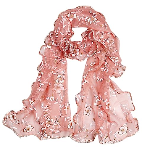 MAIRY Damen Schal Glitzer Schal Dünne Soft Stola Floral Wraps mit Quasten Pailletten für Hochzeit Abendkleider DE175010 von MAIRY