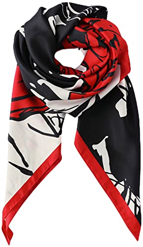 MAIRY Damenmode Halstücher Bandana Satin Seidenschal Seidentuch Platz Schal Kopf Haar Wickelt Haar Schal Schaltuch Leichte Halstuch Kopfschal Kopftuch 90x90cm M090005 von MAIRY