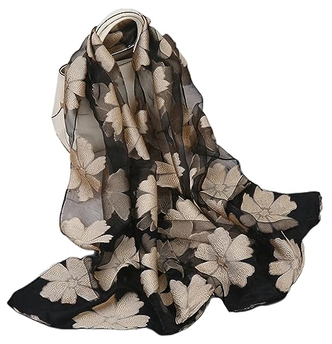 MAIRY Halstücher für Damen Chiffon Schal Seide Halstuch Silk Scarf Hochzeit Stola Festlich Schleier für Abendkleid DE180171 von MAIRY