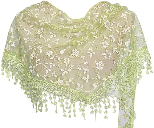 MAIRY Kopftuch Damen Hijab Leichte Feminine Spitze Teardrop Fringe Spitze Schal Vintage-schal Mesh-crochet Quaste Baumwollschal Der Frauen Für Frauen DE138008 von MAIRY