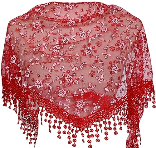 MAIRY Woman Scarf Elegant Damen Geschenke Schal Damen Schal Spitze Dreieck Schale Weiches Dreieckstuch Leichter Strickschal Halstuch für Frauen und Mädchen Lang Einfarbig DE138010 von MAIRY