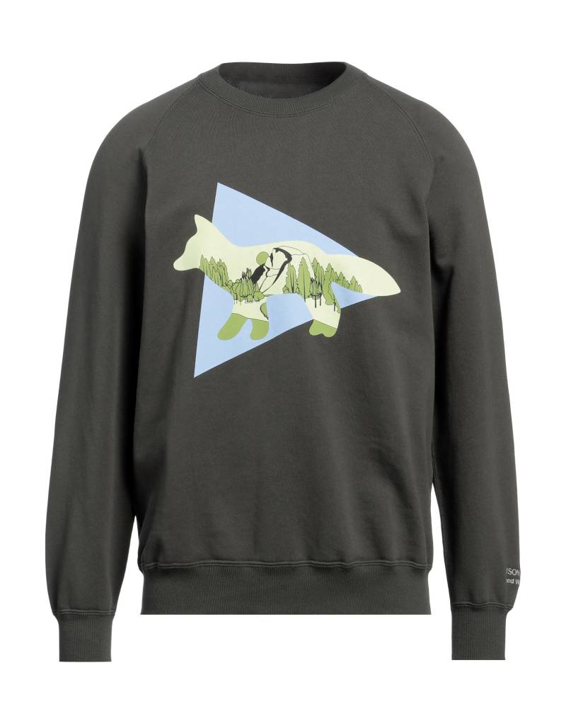 MAISON KITSUNÉ x AND WANDER Sweatshirt Herren Militärgrün von MAISON KITSUNÉ x AND WANDER