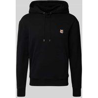 MAISON KITSUNE Hoodie mit Label-Stitching in Black, Größe L von MAISON KITSUNE