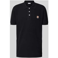 MAISON KITSUNÉ Poloshirt mit Motiv-Applikation in Black, Größe M von MAISON KITSUNÉ
