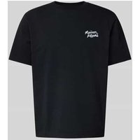 MAISON KITSUNE T-Shirt mit Label-Stitching in Black, Größe L von MAISON KITSUNE