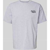 MAISON KITSUNE T-Shirt mit Label-Stitching in Hellgrau Melange, Größe S von MAISON KITSUNE