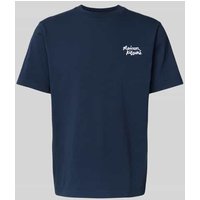 MAISON KITSUNE T-Shirt mit Label-Stitching in Marine, Größe M von MAISON KITSUNE