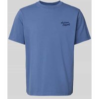 MAISON KITSUNE T-Shirt mit Label-Stitching in Royal, Größe S von MAISON KITSUNE