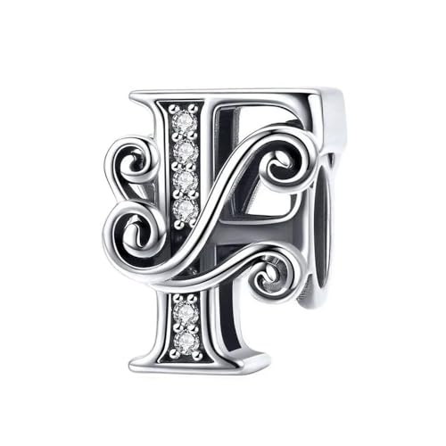 MAITONGG 925 Sterling Silber A-Z 26 Buchstaben Charms Hohlperlen Fit Frauen Armband Armband Anhänger Schmuck von MAITONGG