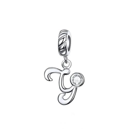 MAITONGG 925 Sterling Silber Alphabet Buchstabe Diy Angle Charm Perlen Fit Original Armband Halskette Anhänger Für Schmuck Herstellung von MAITONGG