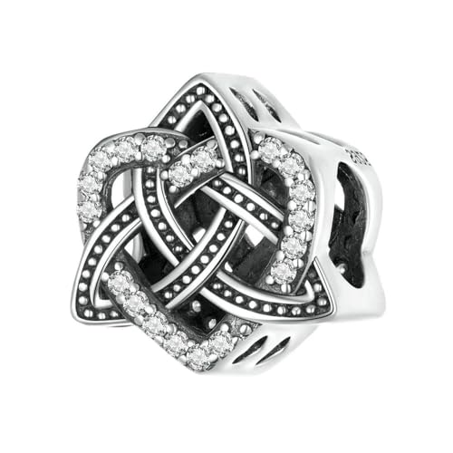 MAITONGG 925 Sterling Silber Charme Klar Zirkon Familie Herz Kreuz Sicherheitskette Perlen Fit Armband Halskette Diy Fine Jewelry von MAITONGG