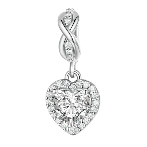 MAITONGG 925 Sterling Silber Herz Charmes Mutter Engel Flügel Anhänger Glänzend Cz Hohlperlen Passen Diy Armband Halskette Schmuck Machen von MAITONGG