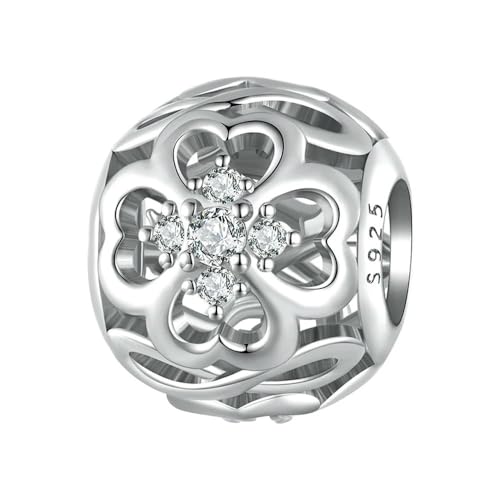 MAITONGG 925 Sterling Silber Herz Charmes Mutter Engel Flügel Anhänger Glänzend Cz Hohlperlen Passen Diy Armband Halskette Schmuck Machen von MAITONGG